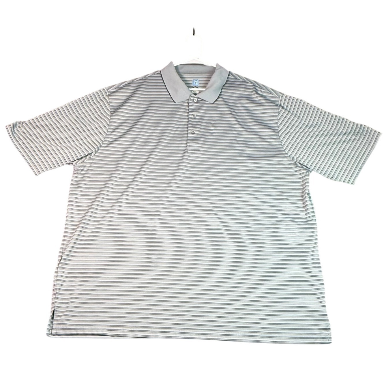 Pga Tour Airflux Golf Polo Shirt Striped Moisture Wicking 3xlt